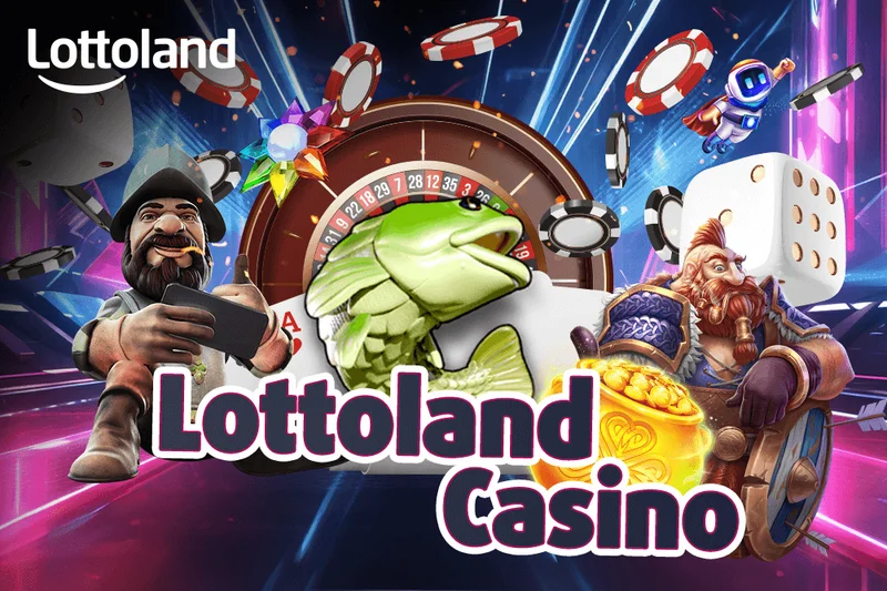 Lotto land casino gaming interface showing slots and live casino
