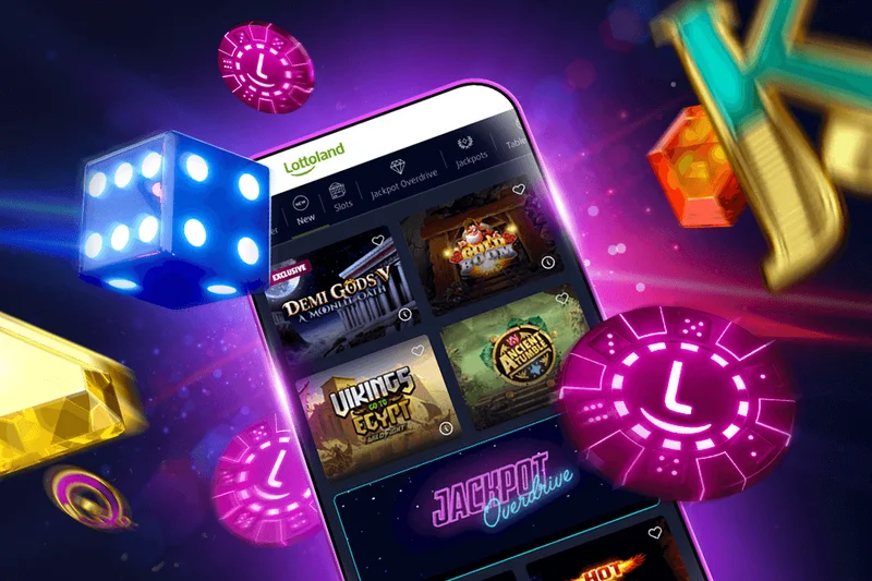 Lotto land casino mobile app interface on smartphone