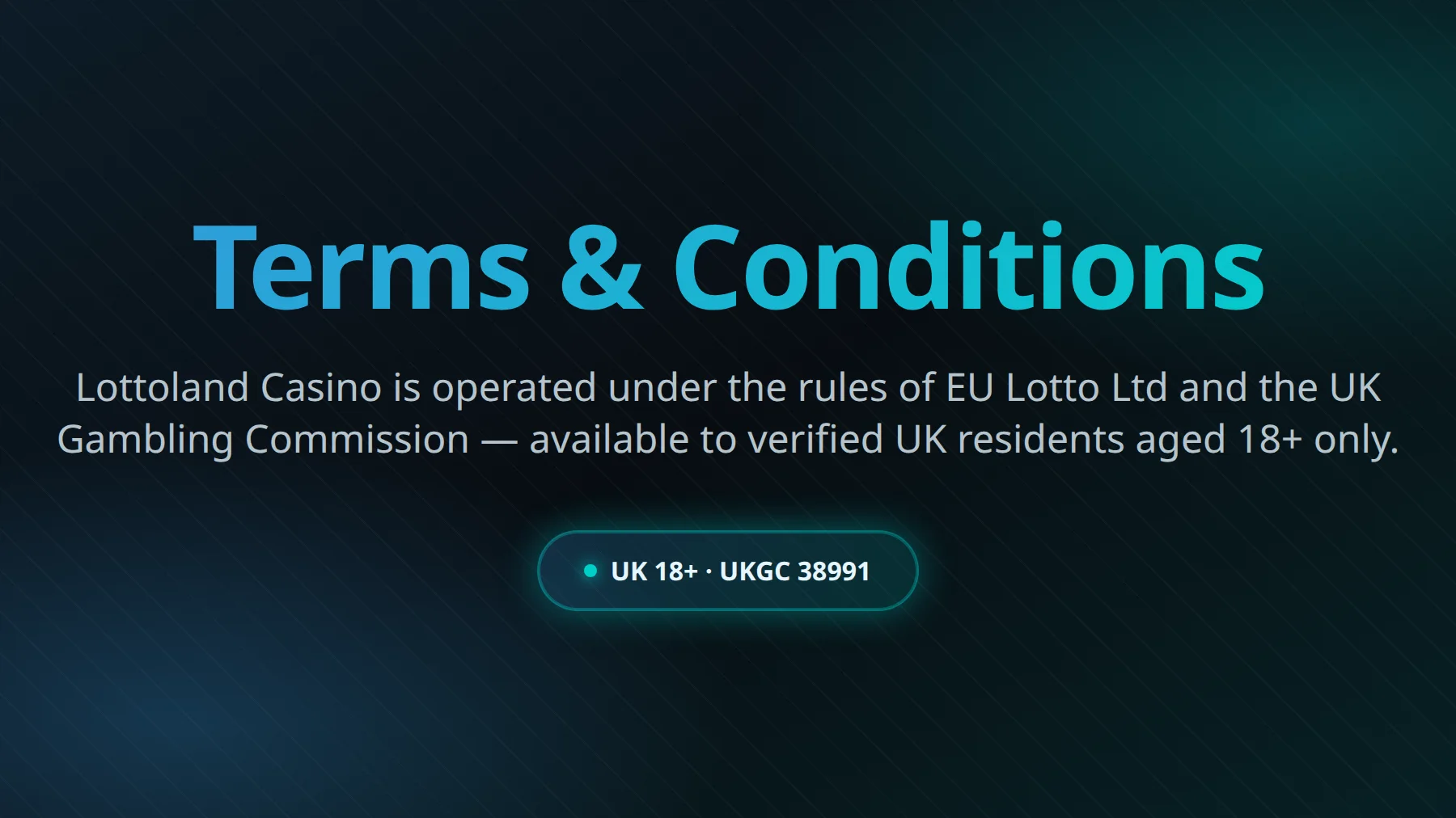 Lottoland Casino UK Terms and Conditions overview